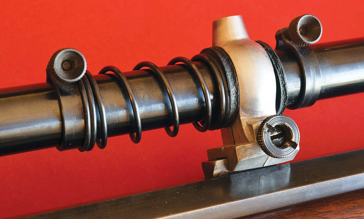 The 12x on this 25 Krag has external W/E adjustments, standard on target scopes until 1970.